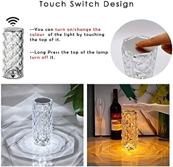 16-Color RGB Crystal Diamond Touch Lamp