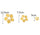 24 Pcs Flower Acrylic Mirror Stickers Golden Wall Decor