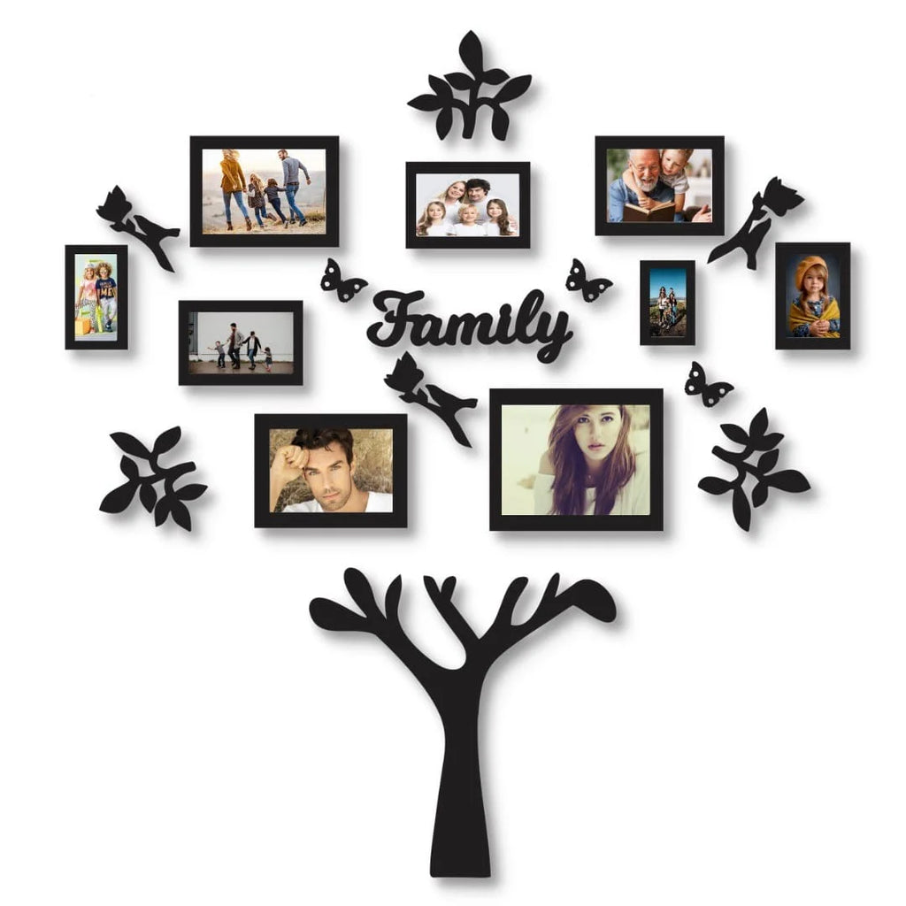 3D Wooden Family Tree Photo Wall Art