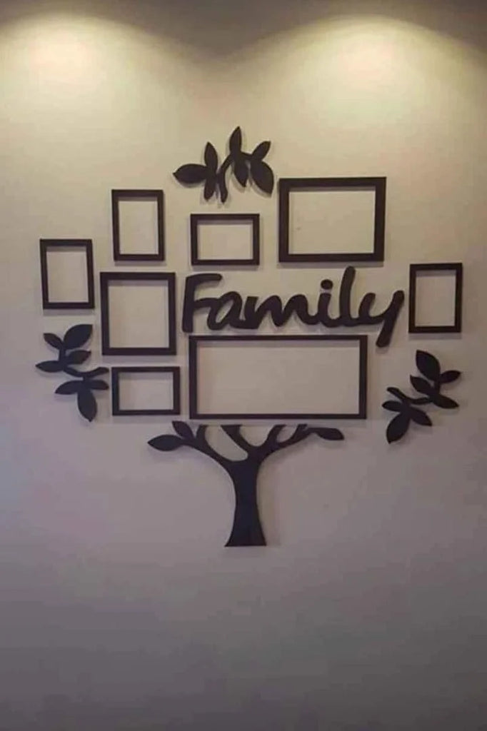 3D Wooden Family Tree Photo Wall Art