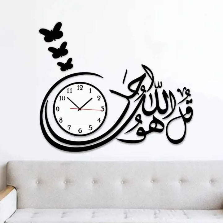 3D Wooden Wall Clock for Bedroom DIY Design