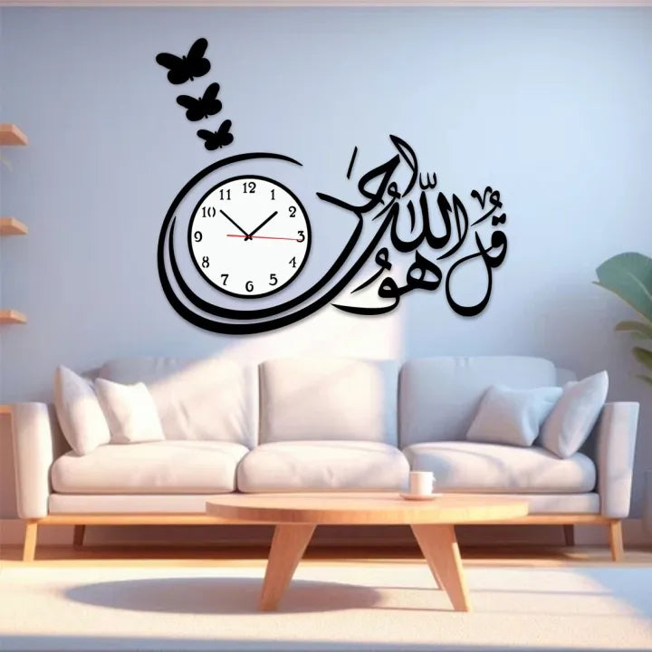 3D Wooden Wall Clock for Bedroom DIY Design