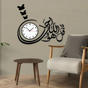 3D Wooden Wall Clock for Bedroom DIY Design