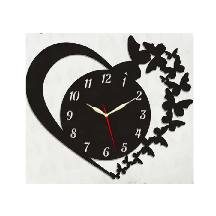 3D Wooden Wall Clock with Light
