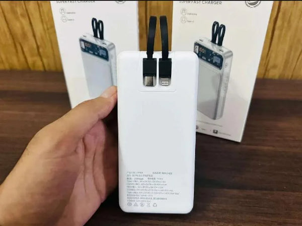 66W Fast Charging Power Bank 20000mAh | Built-in Cables | Portable Charger