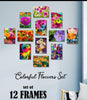 Colourful Flower Frames 12 Pcs Wall Art Set