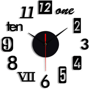 DIY 3D Wooden Wall Sticker Clock Décor