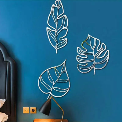 Golden Maple Leaf Acrylic Mirror Wall Decor