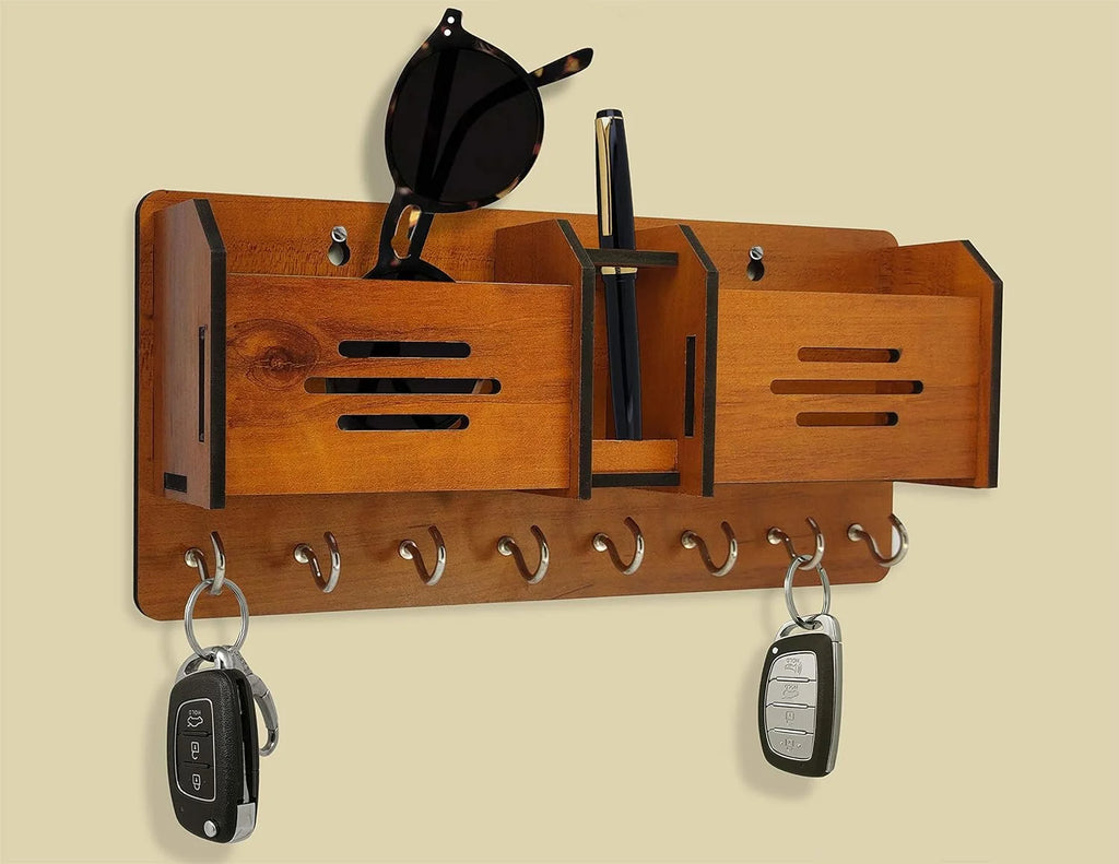 Multipurpose Wooden Key Holder Wall Décor