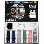 Ultra 3 Smart Watch 10-in-1 Combo | AMOLED Display | Wireless Earbuds