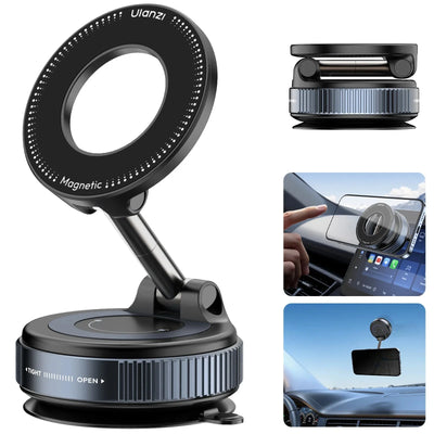 360° Vacuum Magnetic Car Phone Mount | Suction Cup | Hands-Free Holder