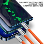 Xiaomi 120W 3-in-1 Fast Charging Cable – 6A Type-C, Micro USB & iPhone Data Cable